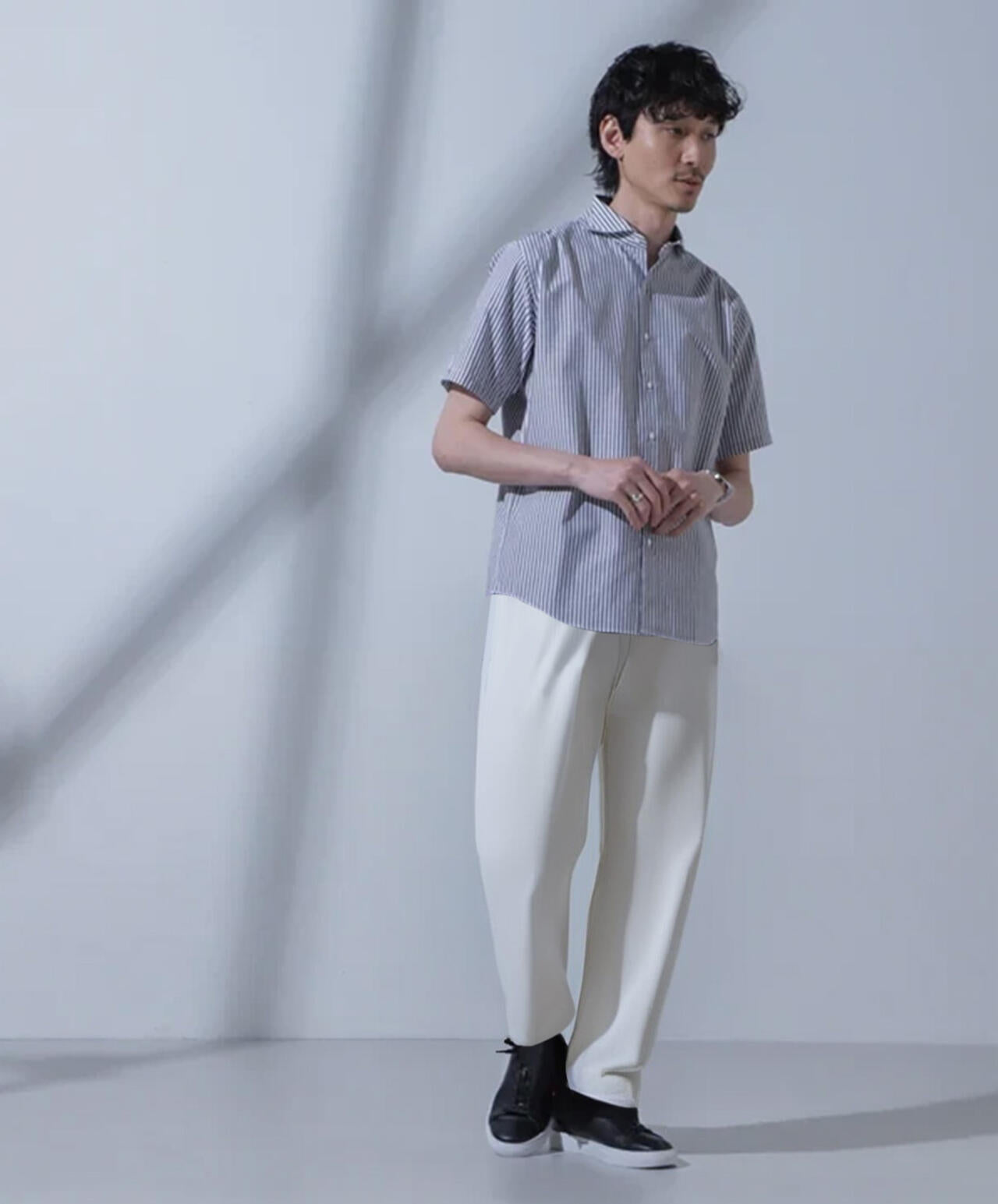 「N SHIRTS」AntiSoaked(R)汗染み防止ホリゾンタルカラーシャツ半袖 6684121209