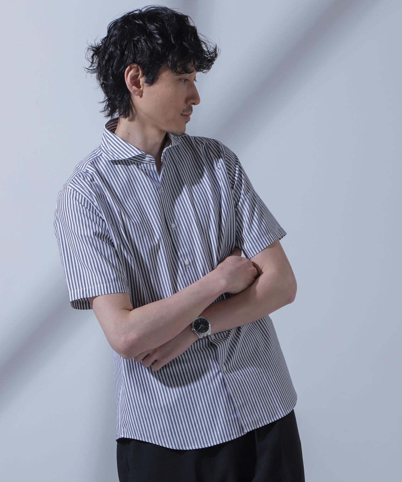 「N SHIRTS」AntiSoaked(R)汗染み防止ホリゾンタルカラーシャツ半袖 6684121209