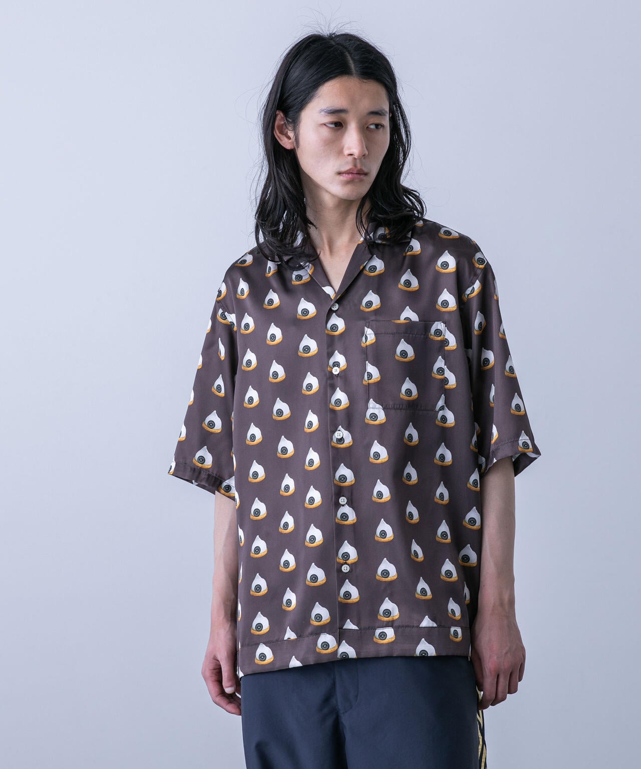 「HOTEL PALACE(オテルパラス)」スイーツプリントオープンカラーシャツ 6684121220