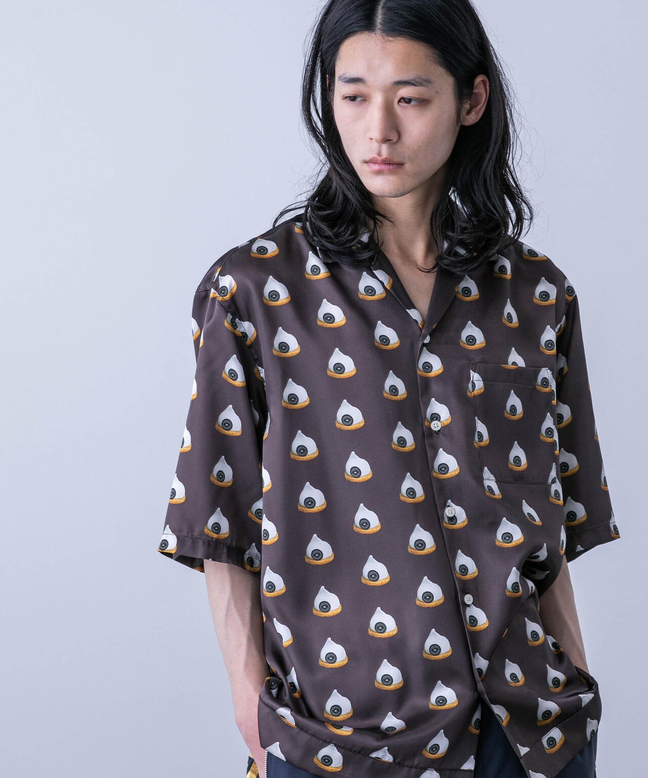 「HOTEL PALACE(オテルパラス)」スイーツプリントオープンカラーシャツ 6684121220