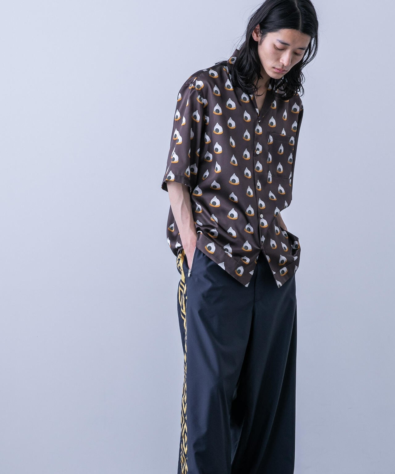 「HOTEL PALACE(オテルパラス)」スイーツプリントオープンカラーシャツ 6684121220