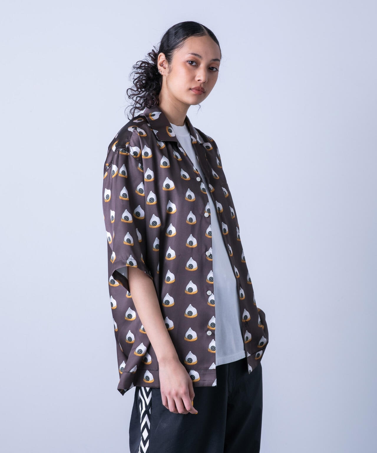 「HOTEL PALACE(オテルパラス)」スイーツプリントオープンカラーシャツ 6684121220