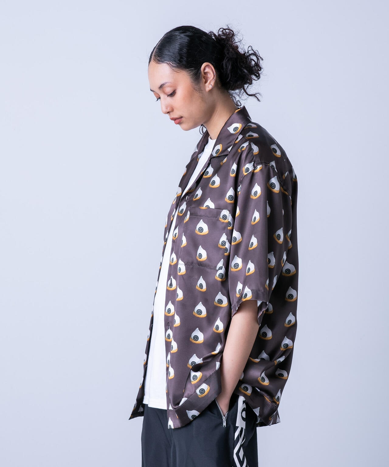 「HOTEL PALACE(オテルパラス)」スイーツプリントオープンカラーシャツ 6684121220