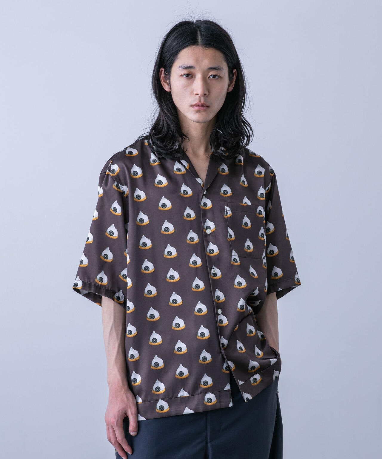 「HOTEL PALACE(オテルパラス)」スイーツプリントオープンカラーシャツ 6684121220