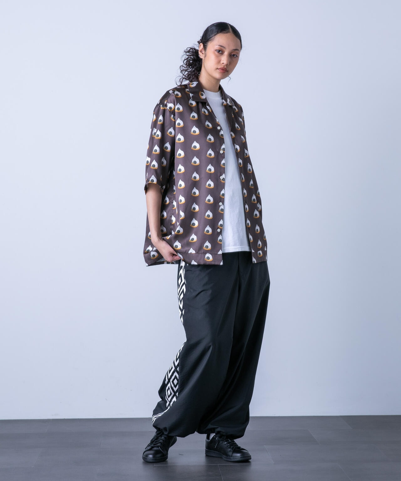 「HOTEL PALACE(オテルパラス)」スイーツプリントオープンカラーシャツ 6684121220