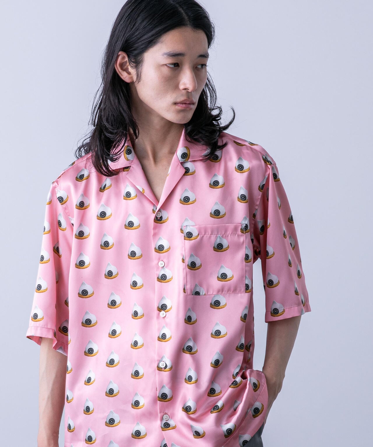 「HOTEL PALACE(オテルパラス)」スイーツプリントオープンカラーシャツ 6684121220