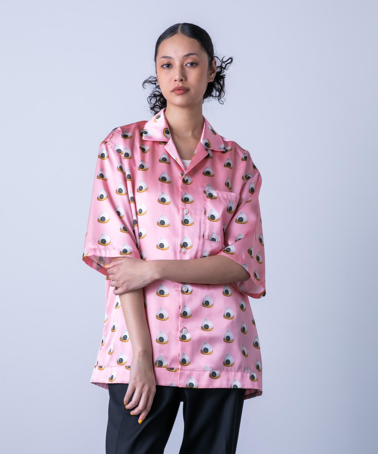 「HOTEL PALACE(オテルパラス)」スイーツプリントオープンカラーシャツ 6684121220