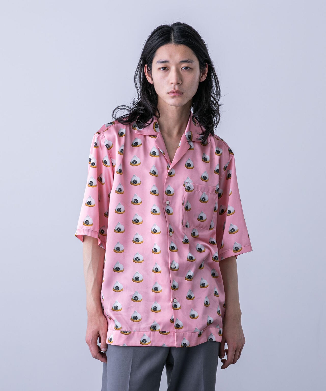 「HOTEL PALACE(オテルパラス)」スイーツプリントオープンカラーシャツ 6684121220