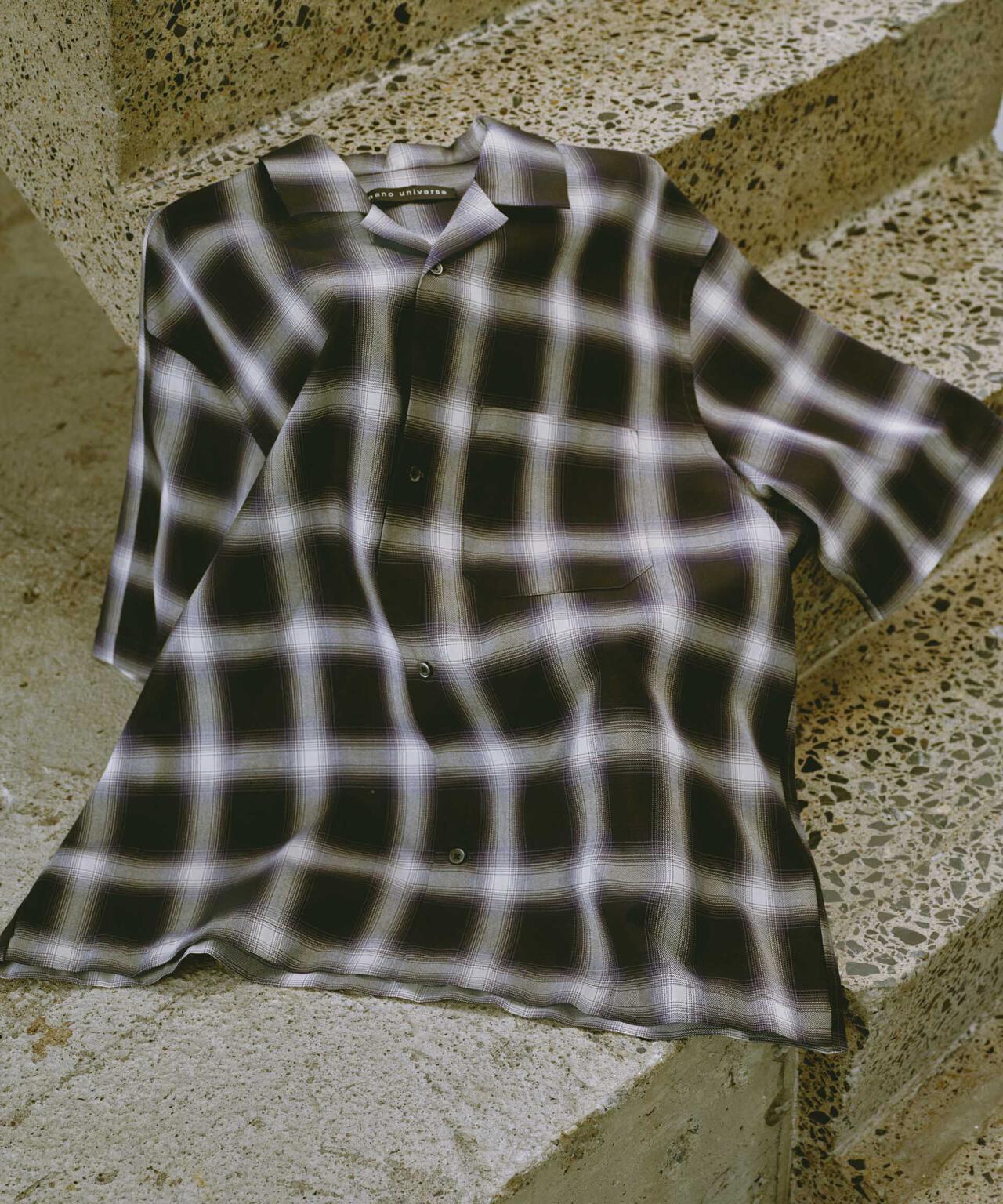 オンブレーチェックハーフスリーブシャツ 6684121224