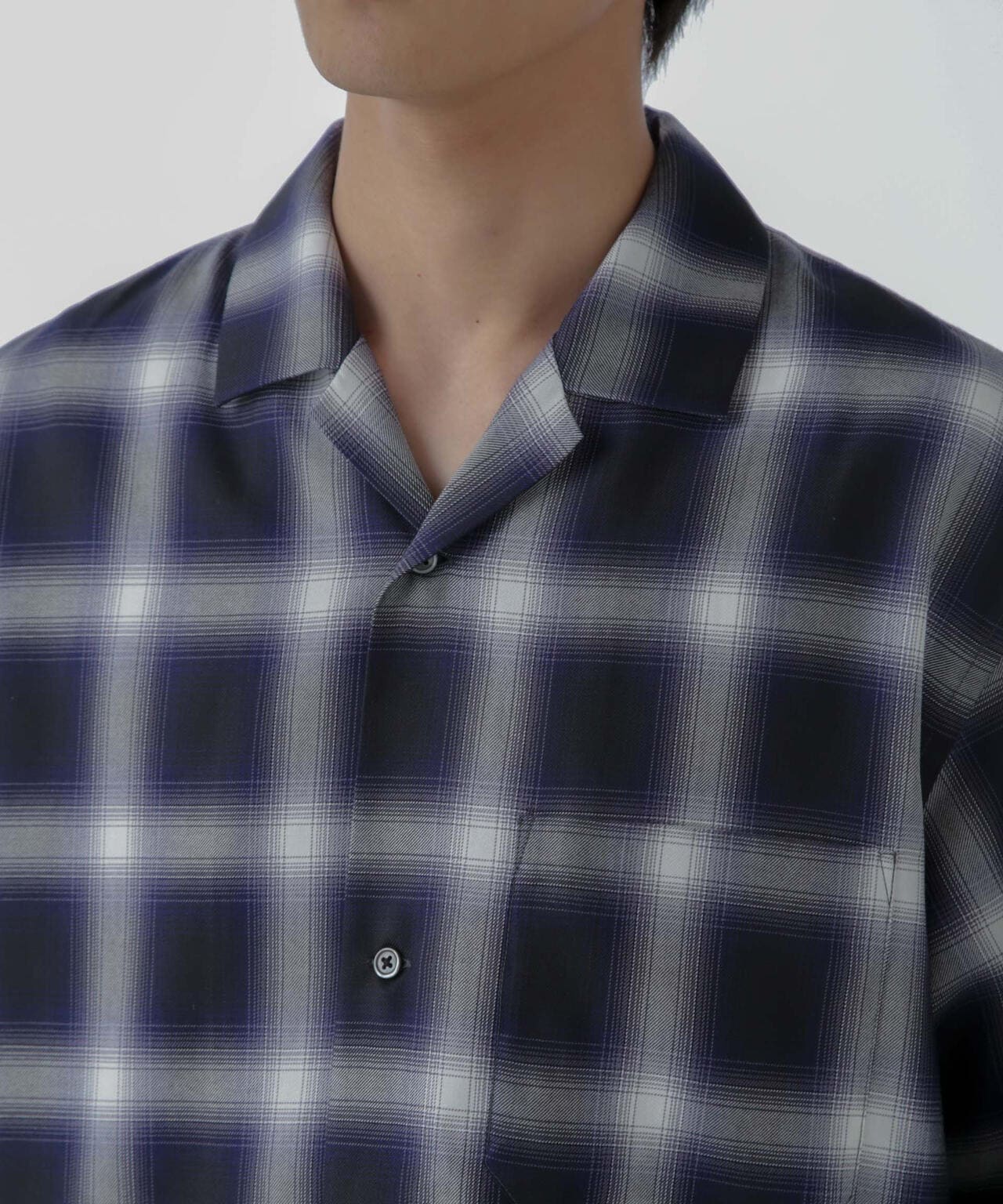 オンブレーチェックハーフスリーブシャツ 6684121224