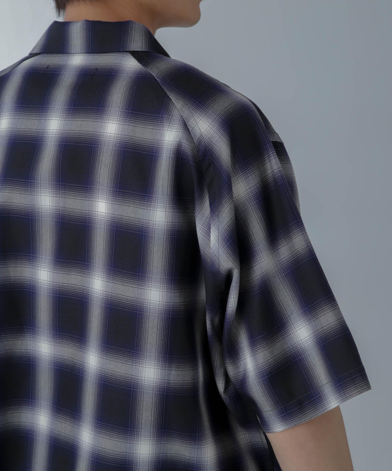 オンブレーチェックハーフスリーブシャツ 6684121224