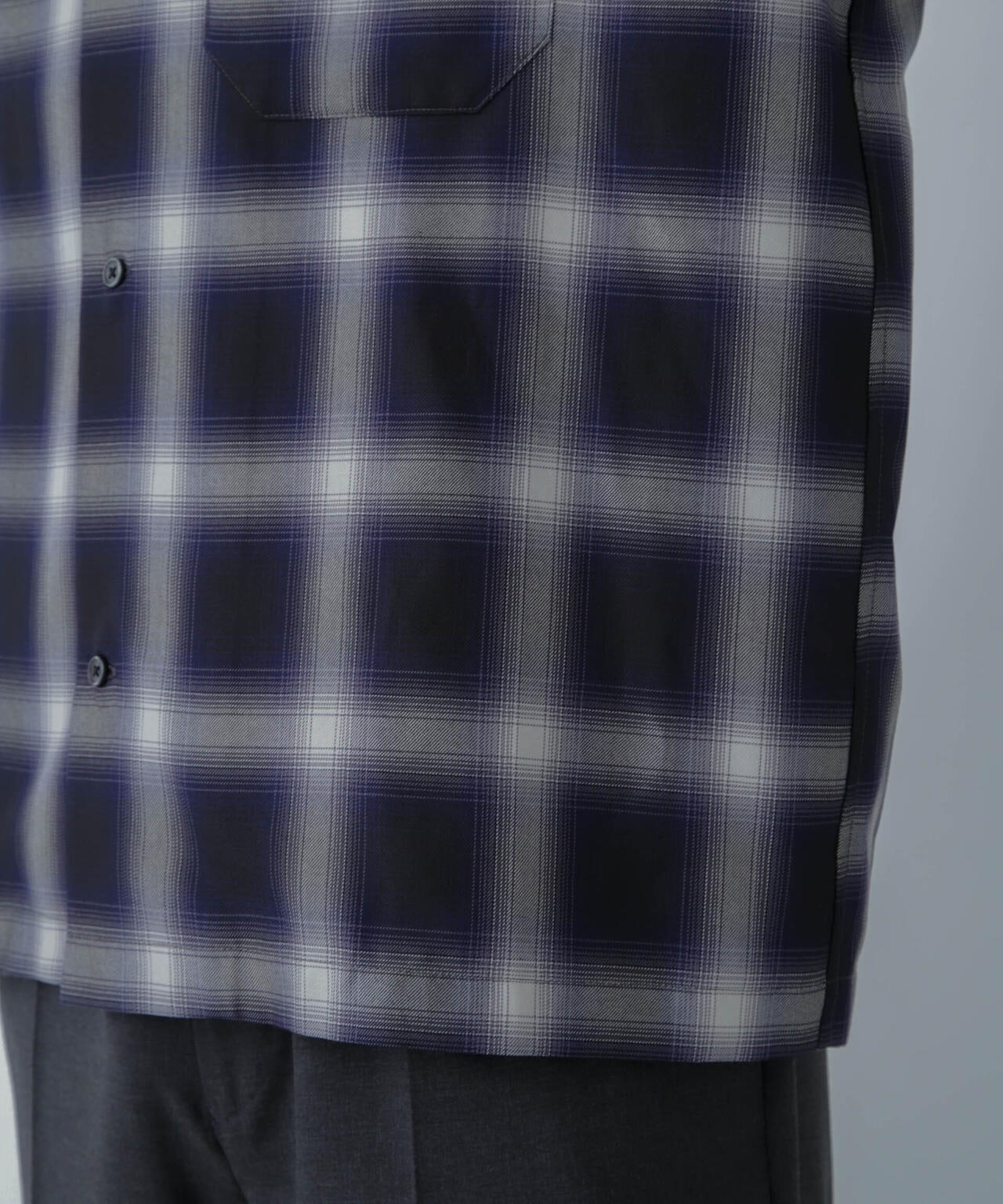 オンブレーチェックハーフスリーブシャツ 6684121224