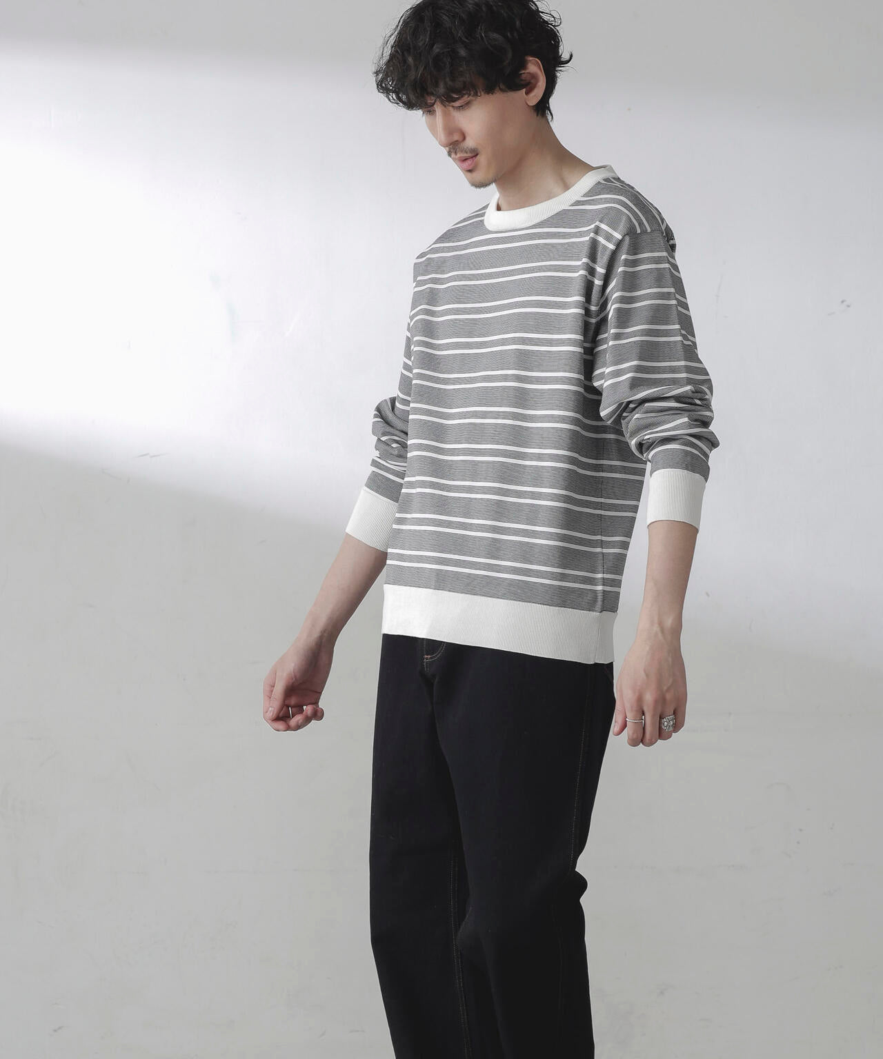 C/SORONA プレーティングボーダーニットTシャツ 6684122211