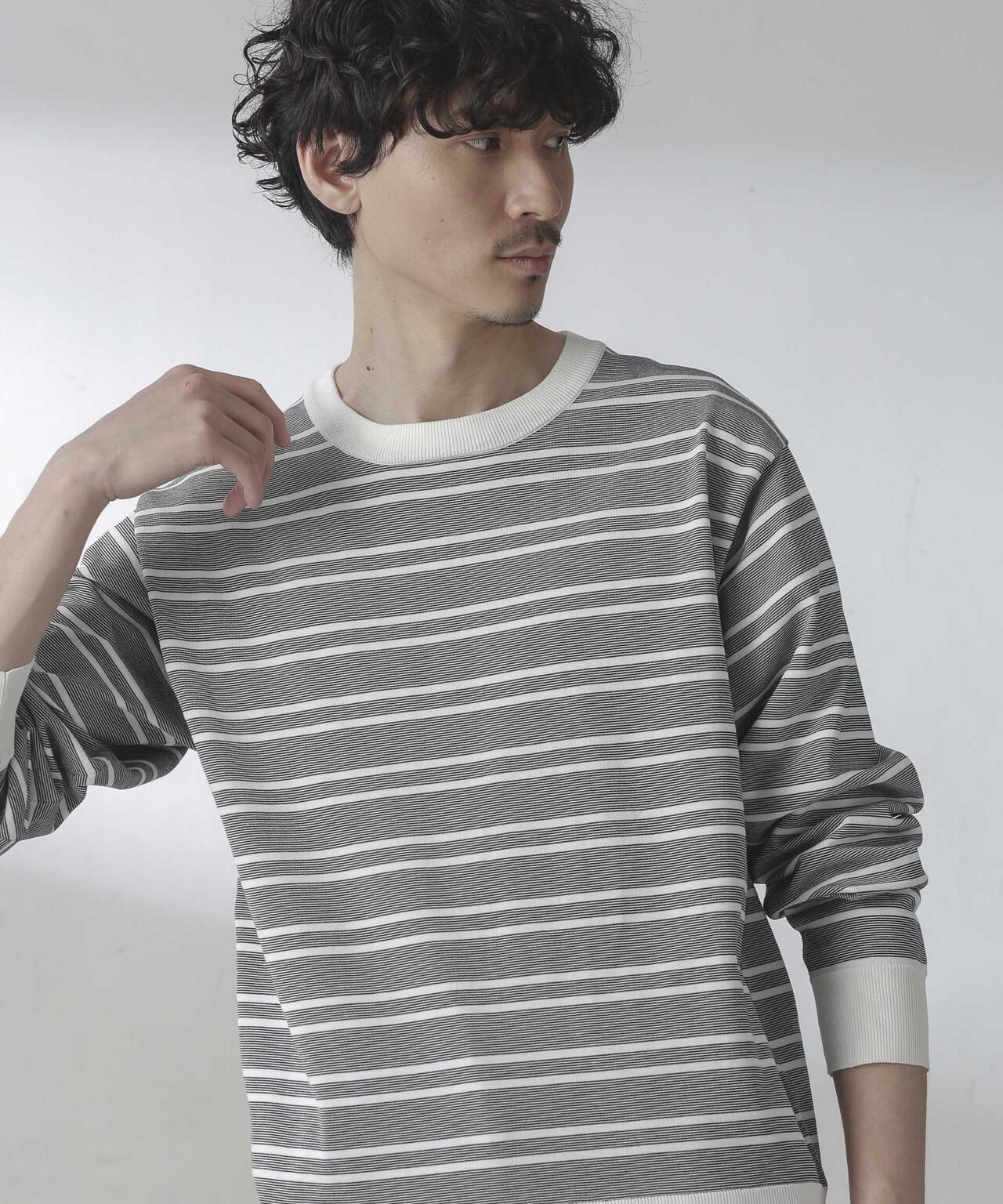 C/SORONA プレーティングボーダーニットTシャツ 6684122211