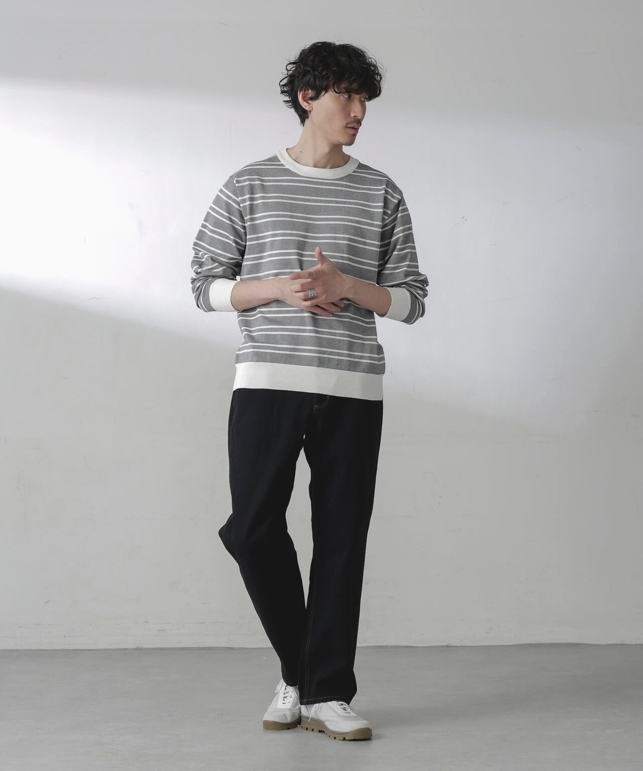 C/SORONA プレーティングボーダーニットTシャツ 6684122211