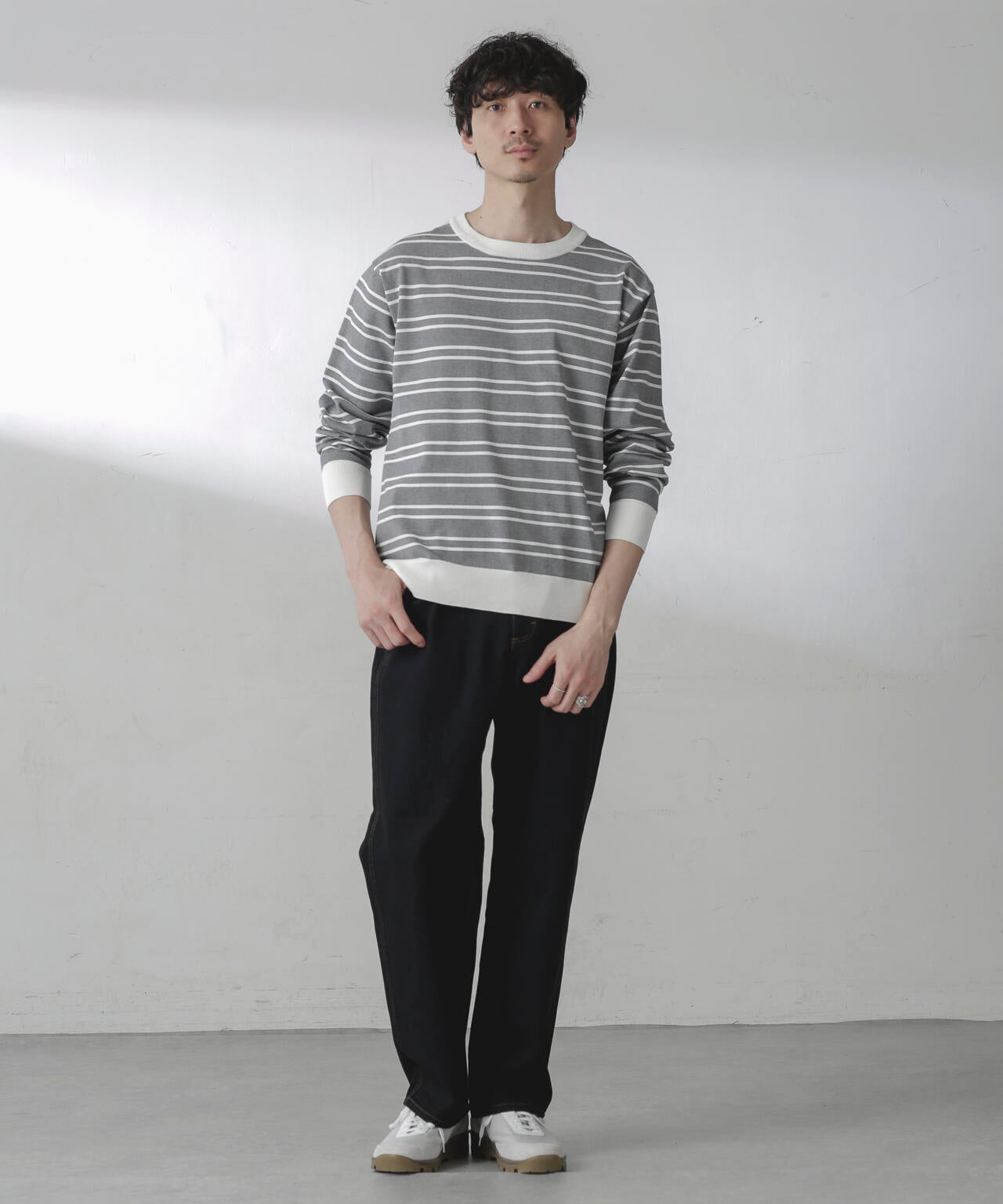 C/SORONA プレーティングボーダーニットTシャツ 6684122211