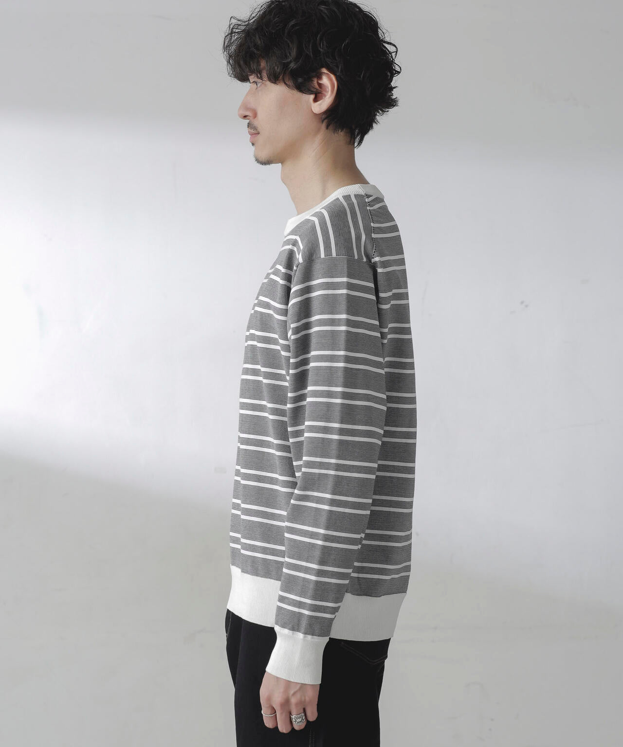 C/SORONA プレーティングボーダーニットTシャツ 6684122211