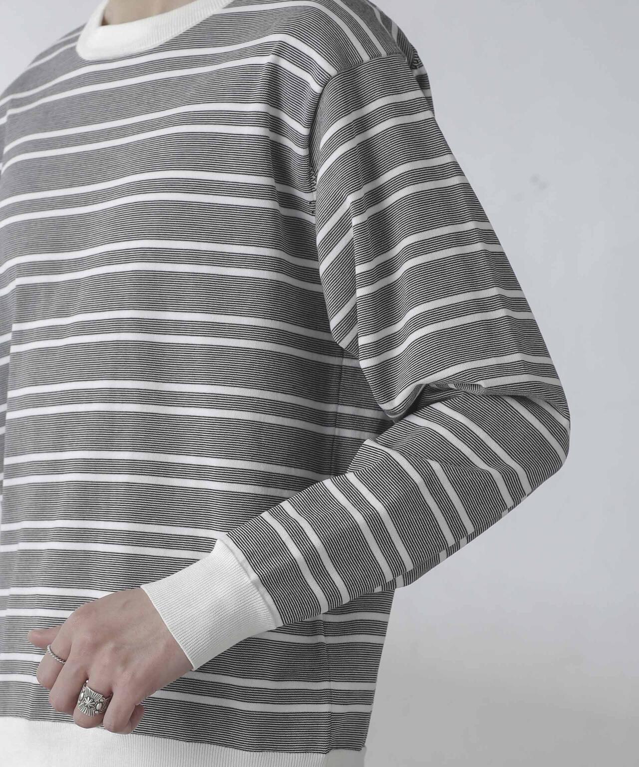 C/SORONA プレーティングボーダーニットTシャツ 6684122211