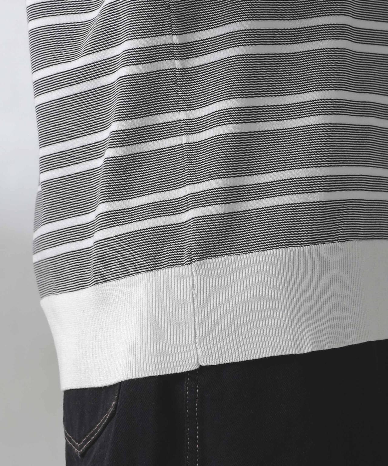 C/SORONA プレーティングボーダーニットTシャツ 6684122211