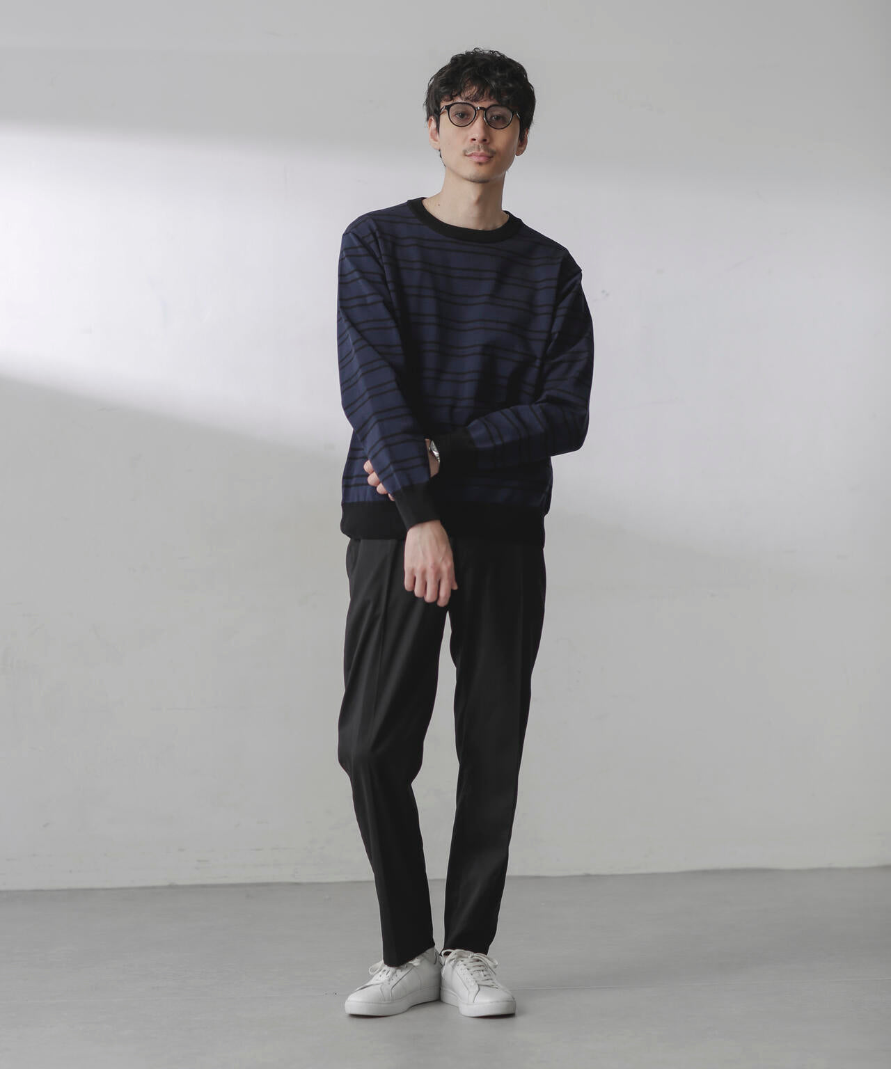 C/SORONA プレーティングボーダーニットTシャツ 6684122211