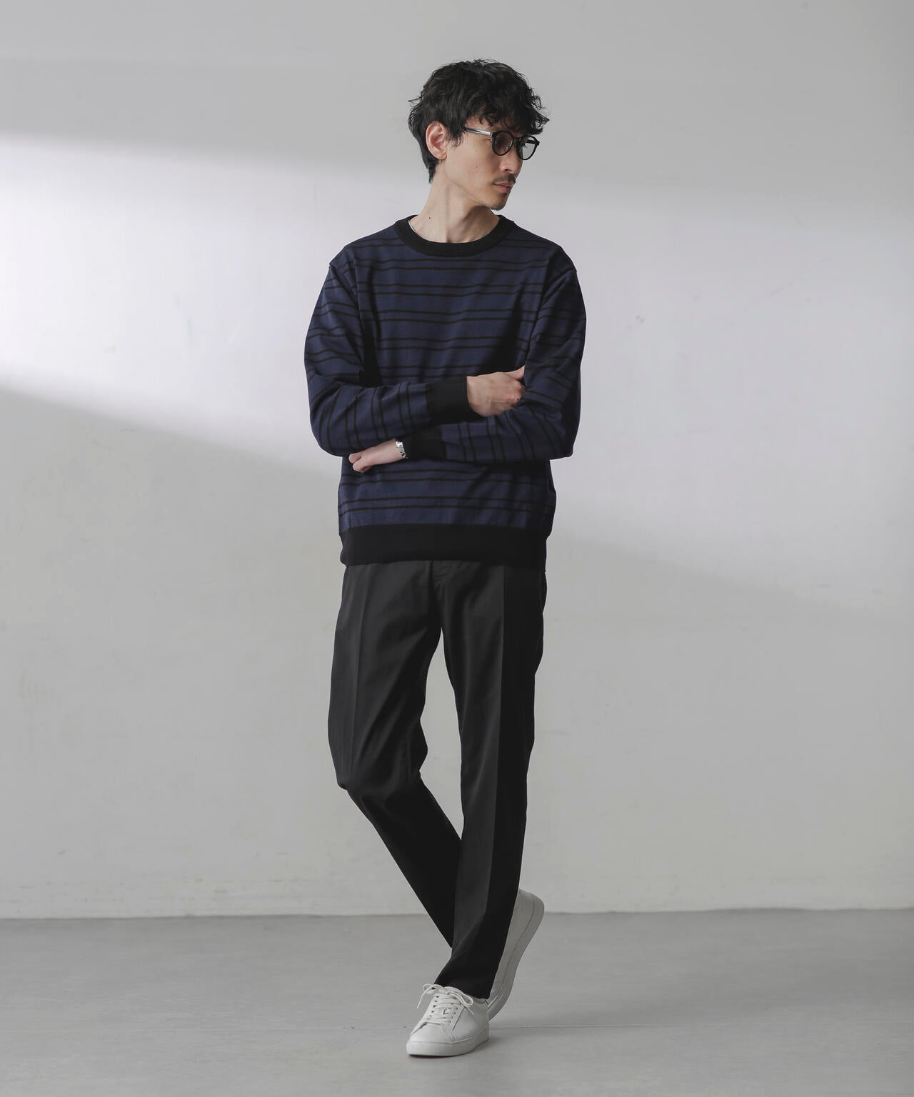 C/SORONA プレーティングボーダーニットTシャツ 6684122211