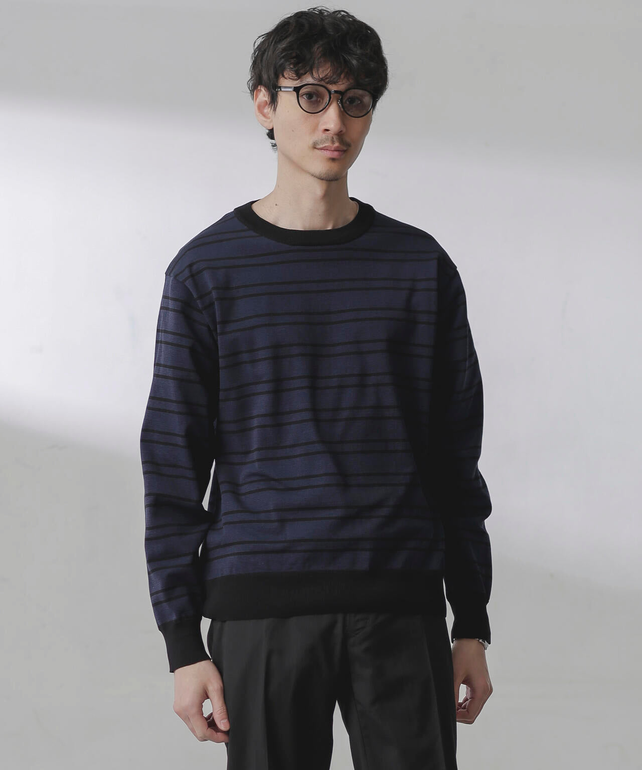 C/SORONA プレーティングボーダーニットTシャツ 6684122211