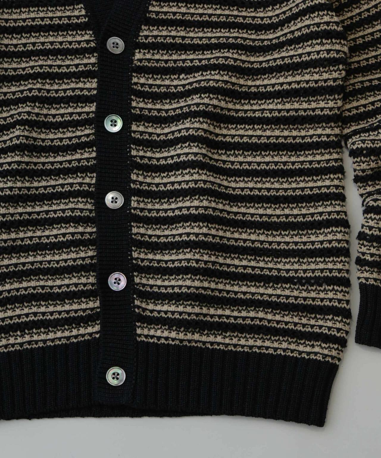 AB.ギマミックス引き上げ編みボーダーカーディガン 6684122221