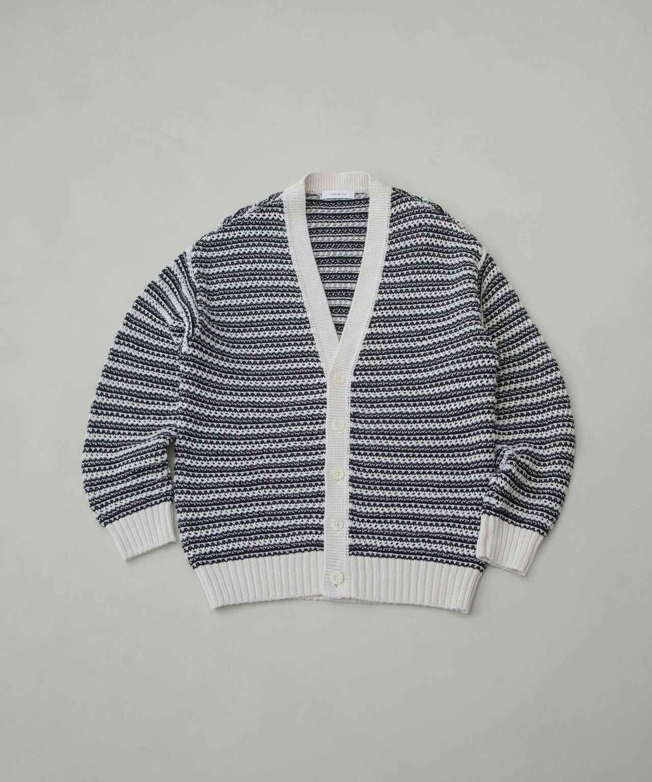 AB.ギマミックス引き上げ編みボーダーカーディガン 6684122221