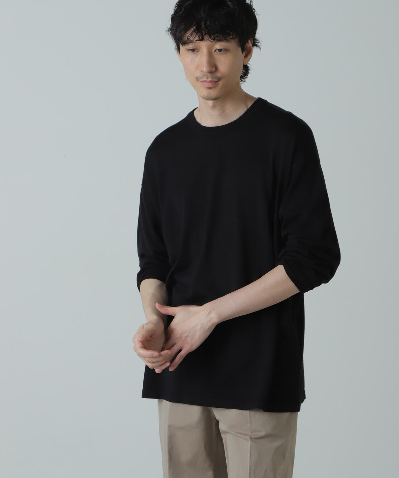 AB.シルクプレーティングリラックスニットTシャツ 6684122222