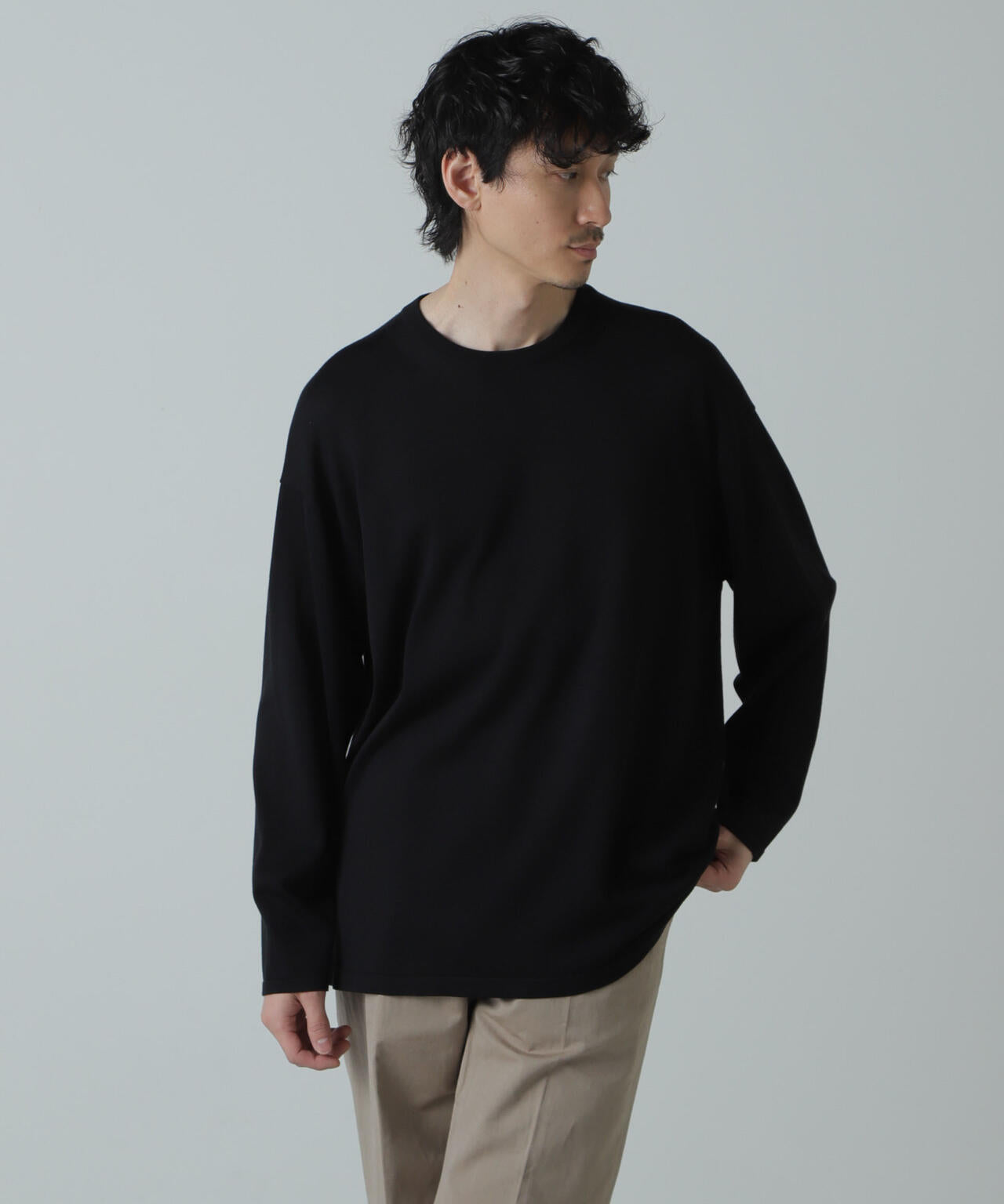 AB.シルクプレーティングリラックスニットTシャツ 6684122222