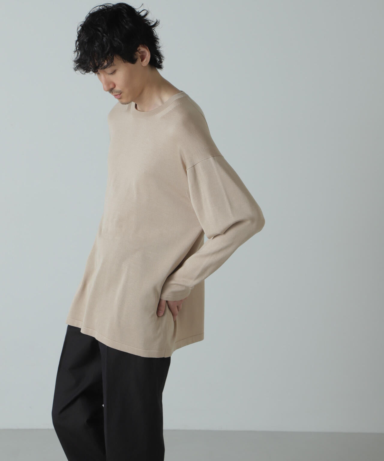 AB.シルクプレーティングリラックスニットTシャツ 6684122222