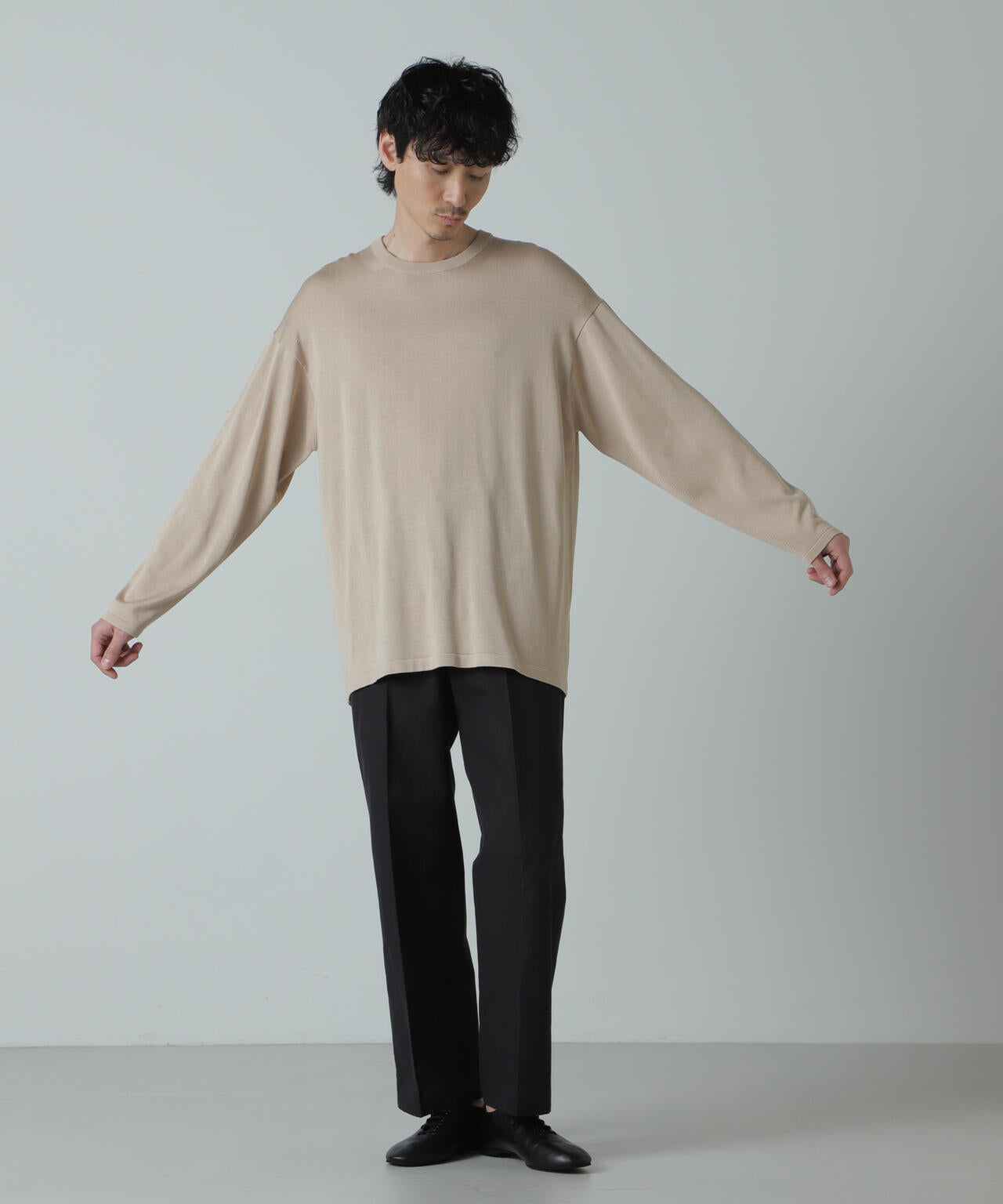 AB.シルクプレーティングリラックスニットTシャツ 6684122222