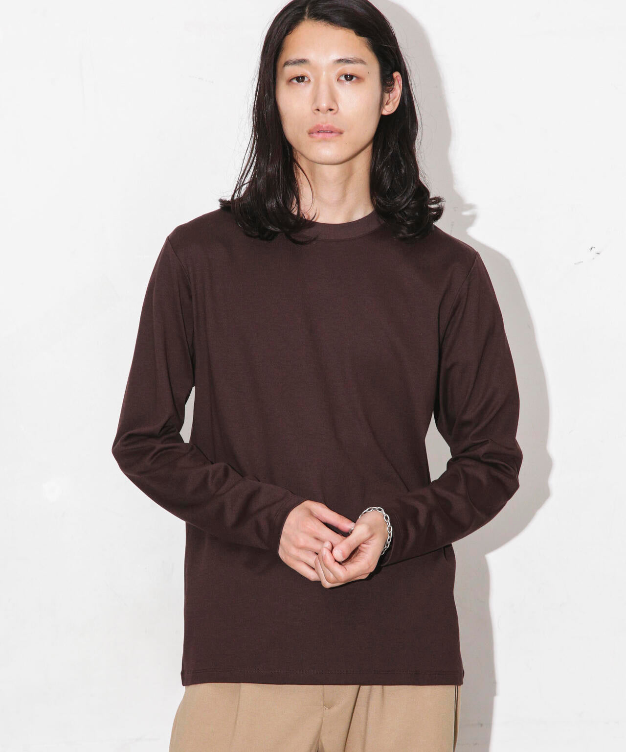 Anti Soaked 汗染み防止 クルーネックTシャツ長袖 6684123208