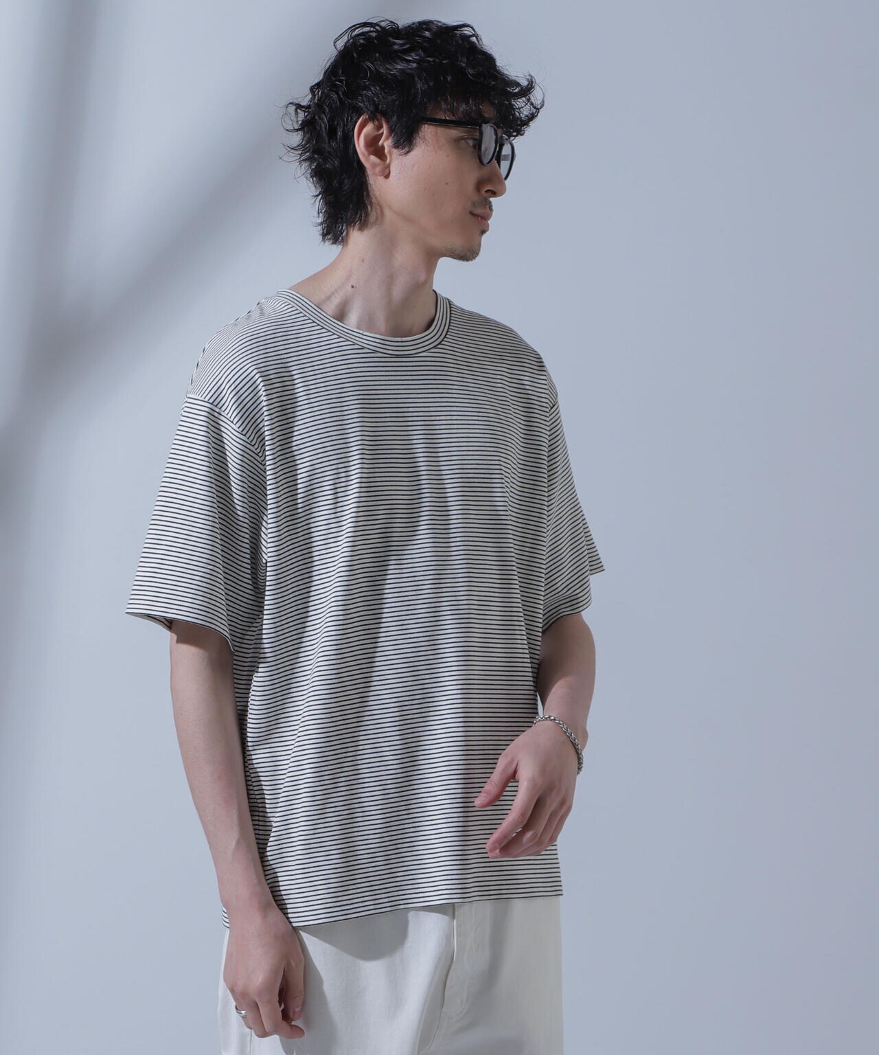 Anti Soaked(R)  汗染み防止 ピンボーダークルーネックTシャツ 6684124208