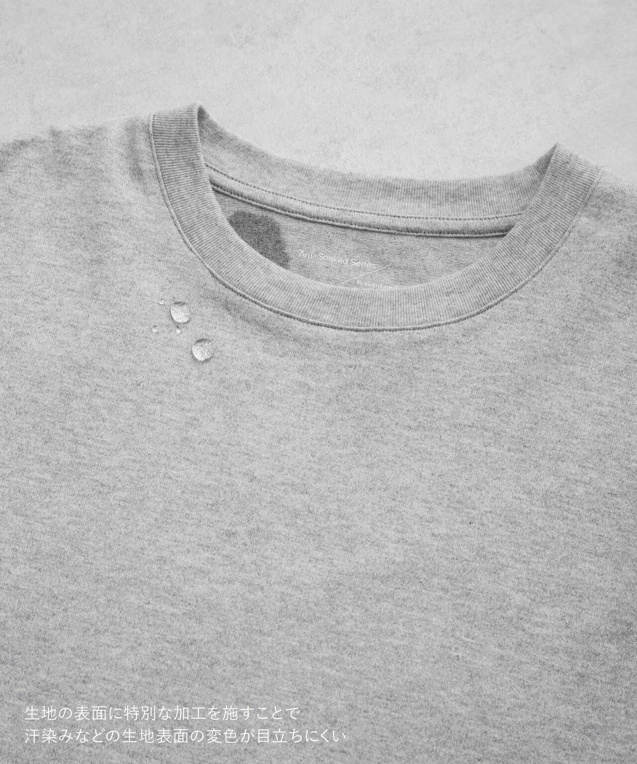 Anti Soaked(R) 汗染み防止 ピンボーダークルーネックTシャツ 6684124208