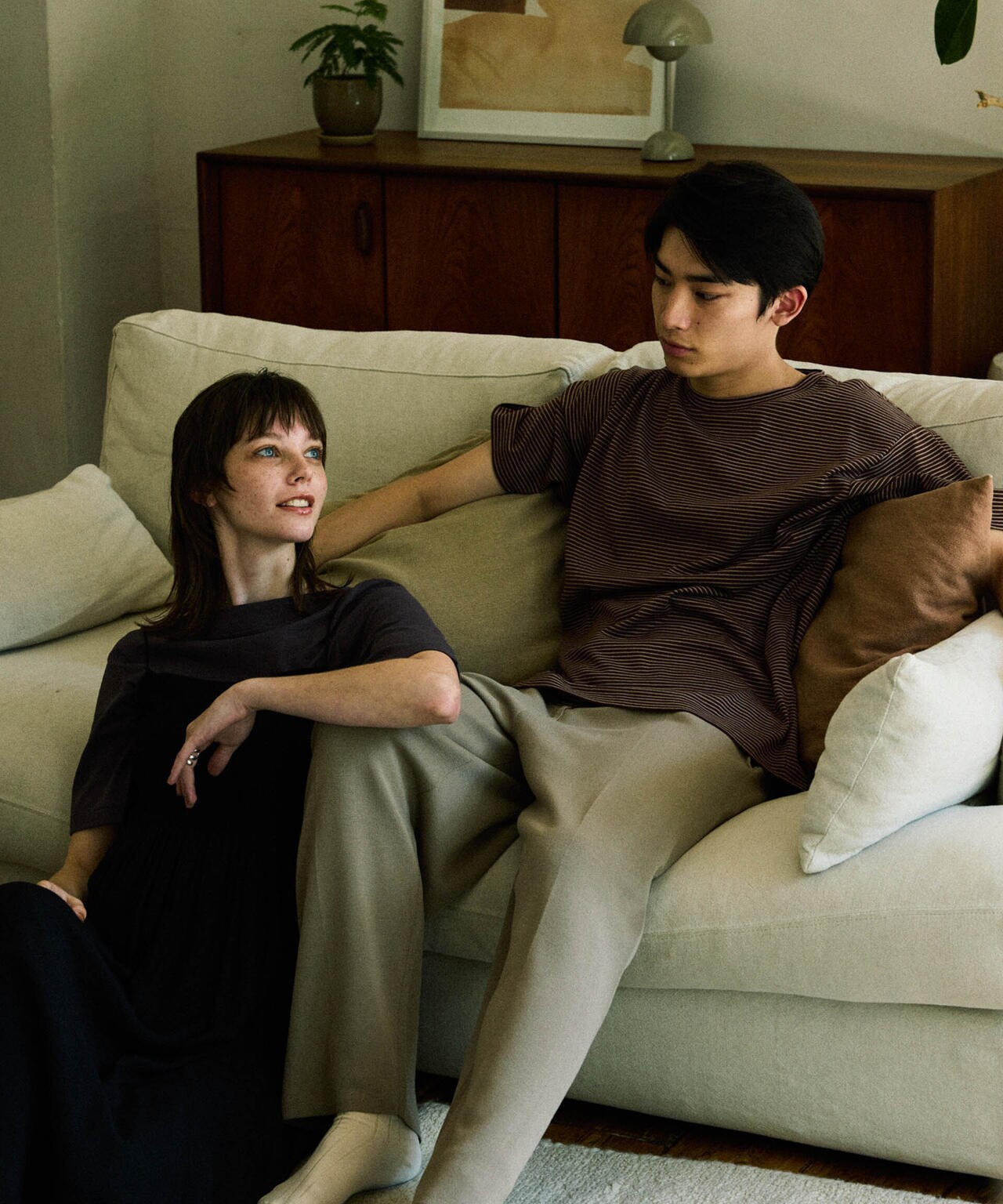 Anti Soaked(R)  汗染み防止 ピンボーダークルーネックTシャツ 6684124208