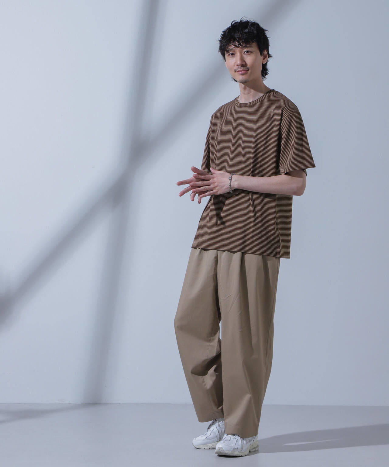Anti Soaked(R) 汗染み防止 ピンボーダークルーネックTシャツ 6684124208