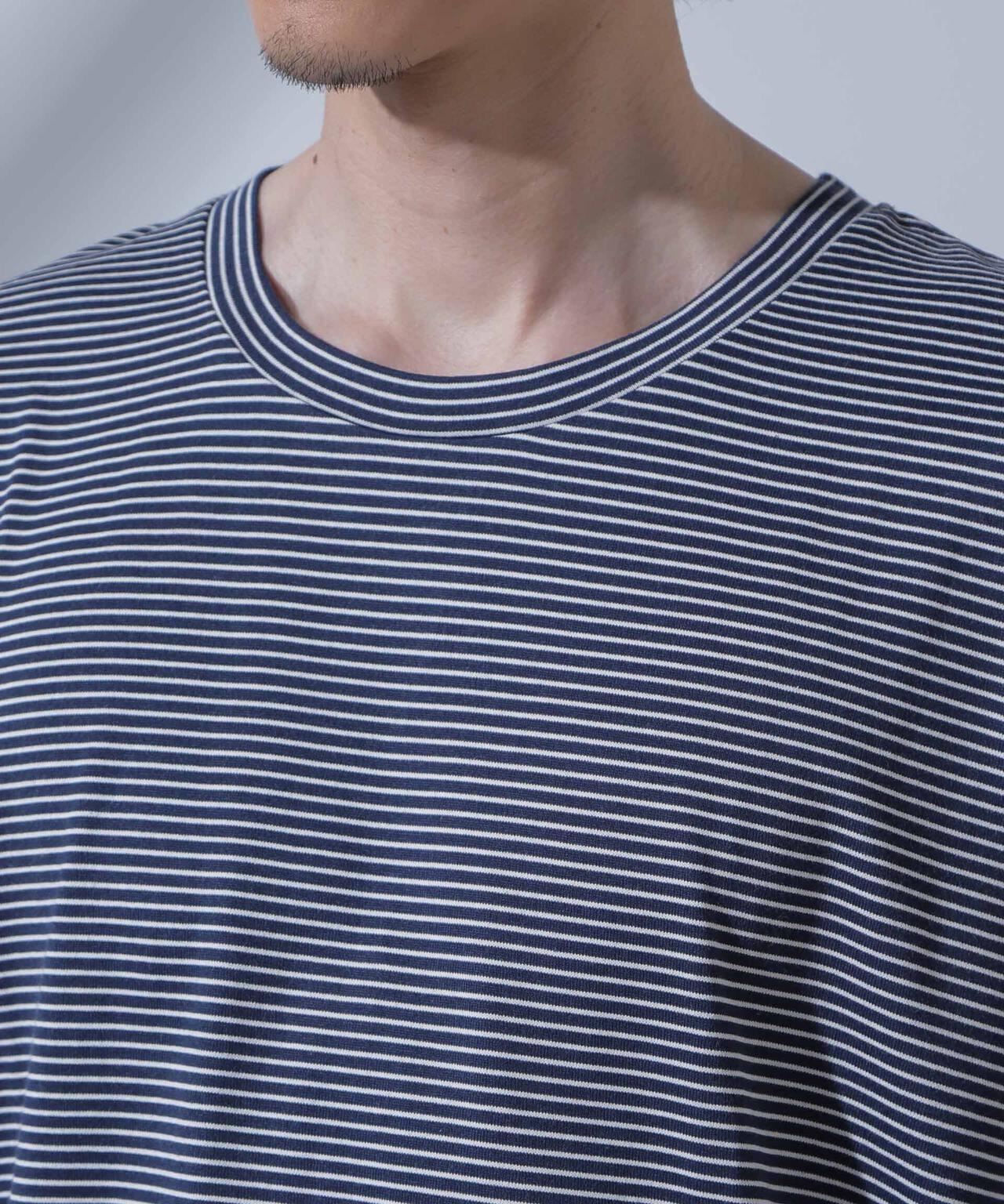 Anti Soaked(R) 汗染み防止 ピンボーダークルーネックTシャツ 6684124208
