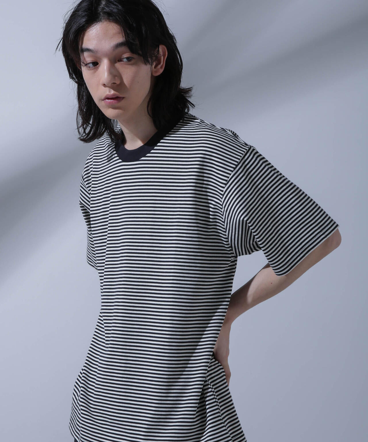 Anti Soaked(R) 汗染み防止 ボーダークルーネックTシャツ 6684124214