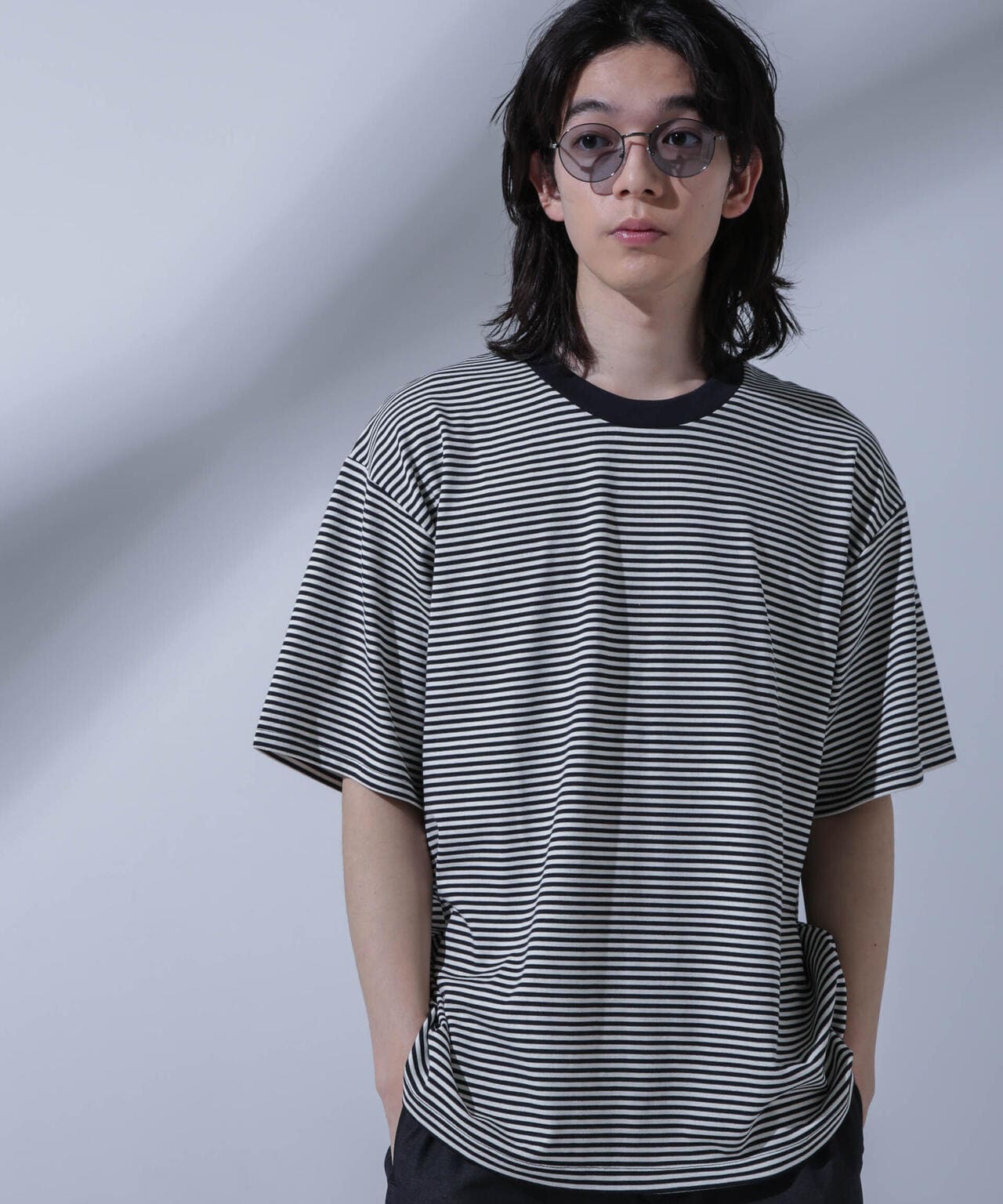 Anti Soaked(R)  汗染み防止 ボーダークルーネックTシャツ 6684124214