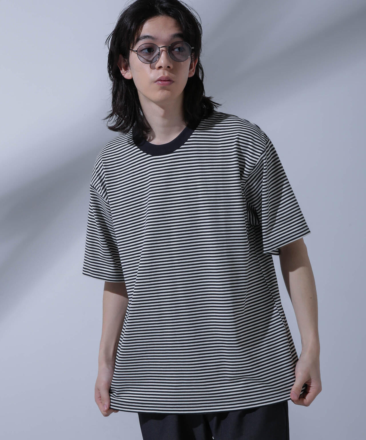 Anti Soaked(R) 汗染み防止 ボーダークルーネックTシャツ 6684124214