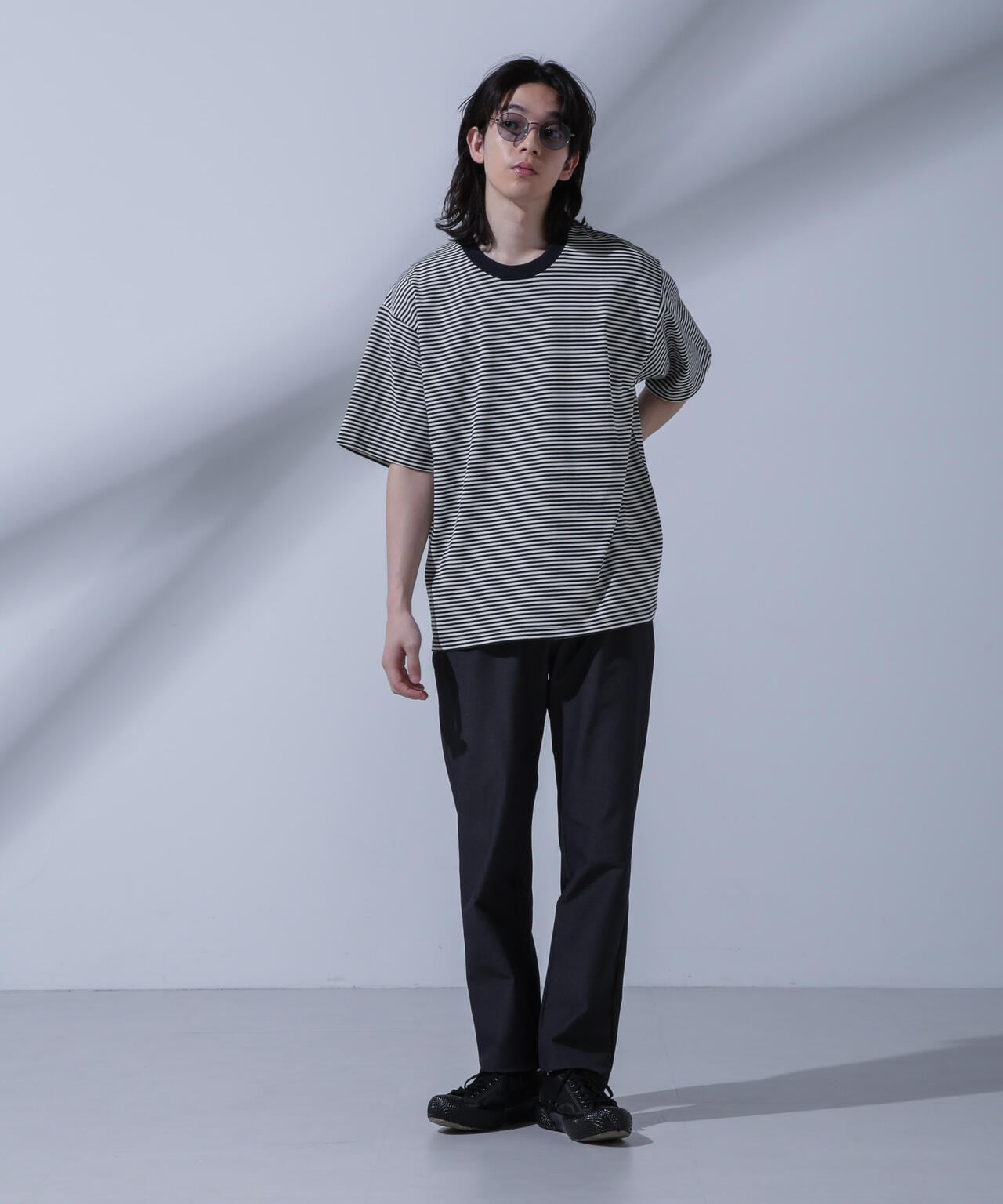 Anti Soaked(R)  汗染み防止 ボーダークルーネックTシャツ 6684124214