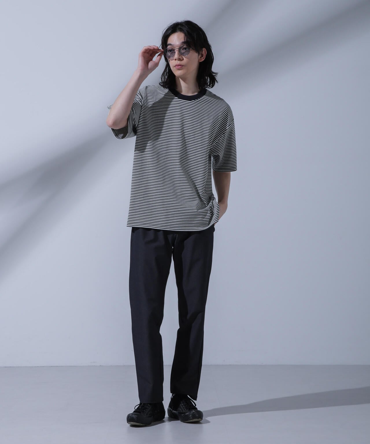 Anti Soaked(R)  汗染み防止 ボーダークルーネックTシャツ 6684124214