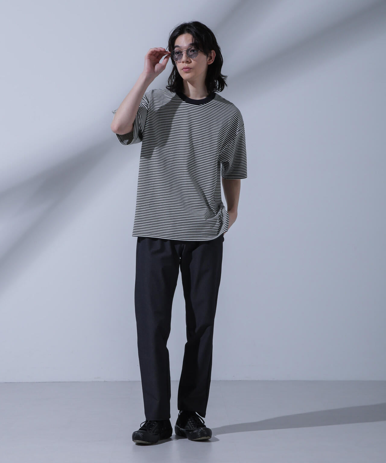 Anti Soaked(R) 汗染み防止 ボーダークルーネックTシャツ 6684124214