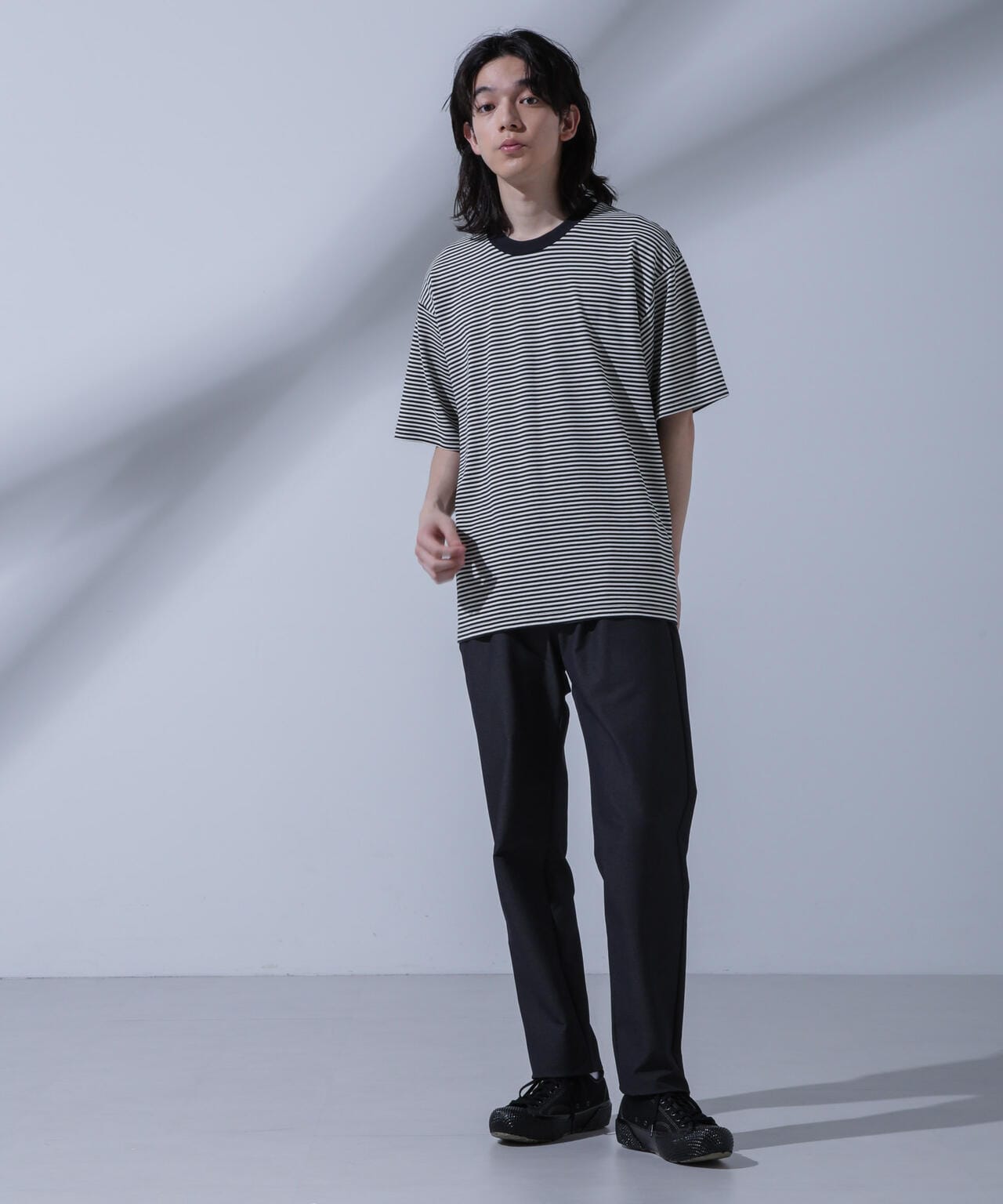 Anti Soaked(R)  汗染み防止 ボーダークルーネックTシャツ 6684124214