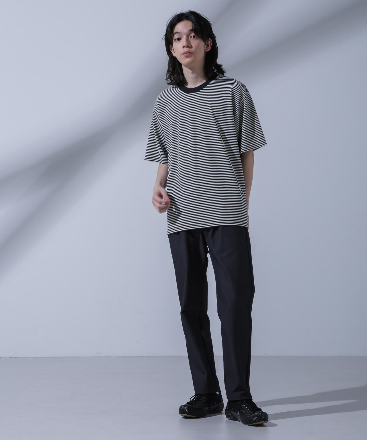 Anti Soaked(R) 汗染み防止 ボーダークルーネックTシャツ 6684124214