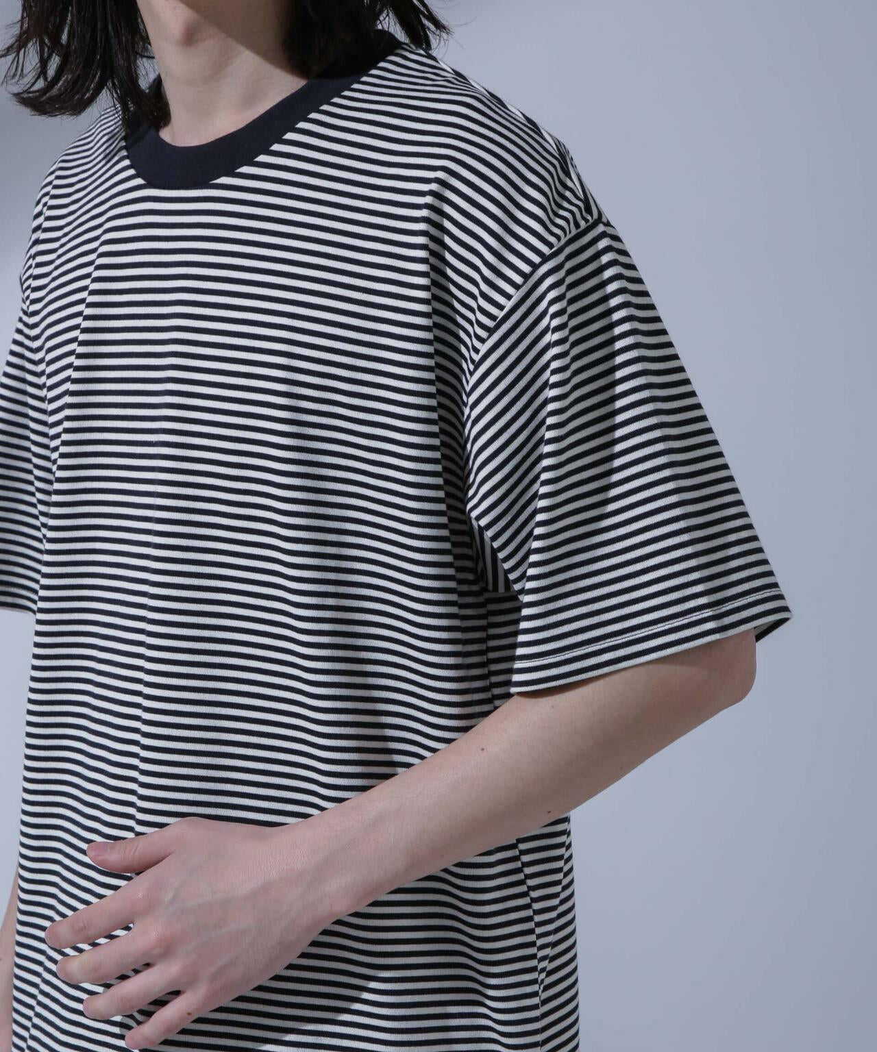 Anti Soaked(R) 汗染み防止 ボーダークルーネックTシャツ 6684124214