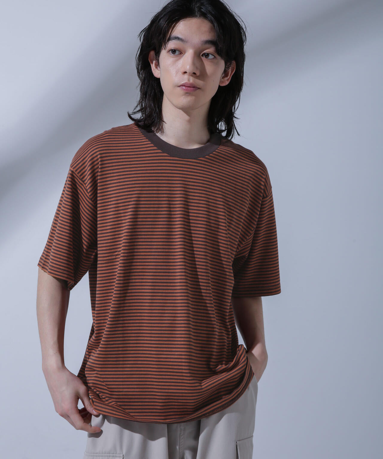 Anti Soaked(R) 汗染み防止 ボーダークルーネックTシャツ 6684124214