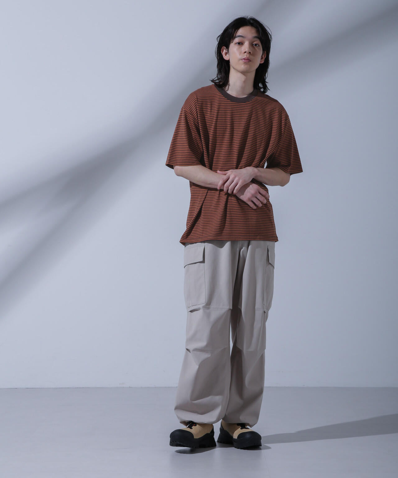 Anti Soaked(R) 汗染み防止 ボーダークルーネックTシャツ 6684124214