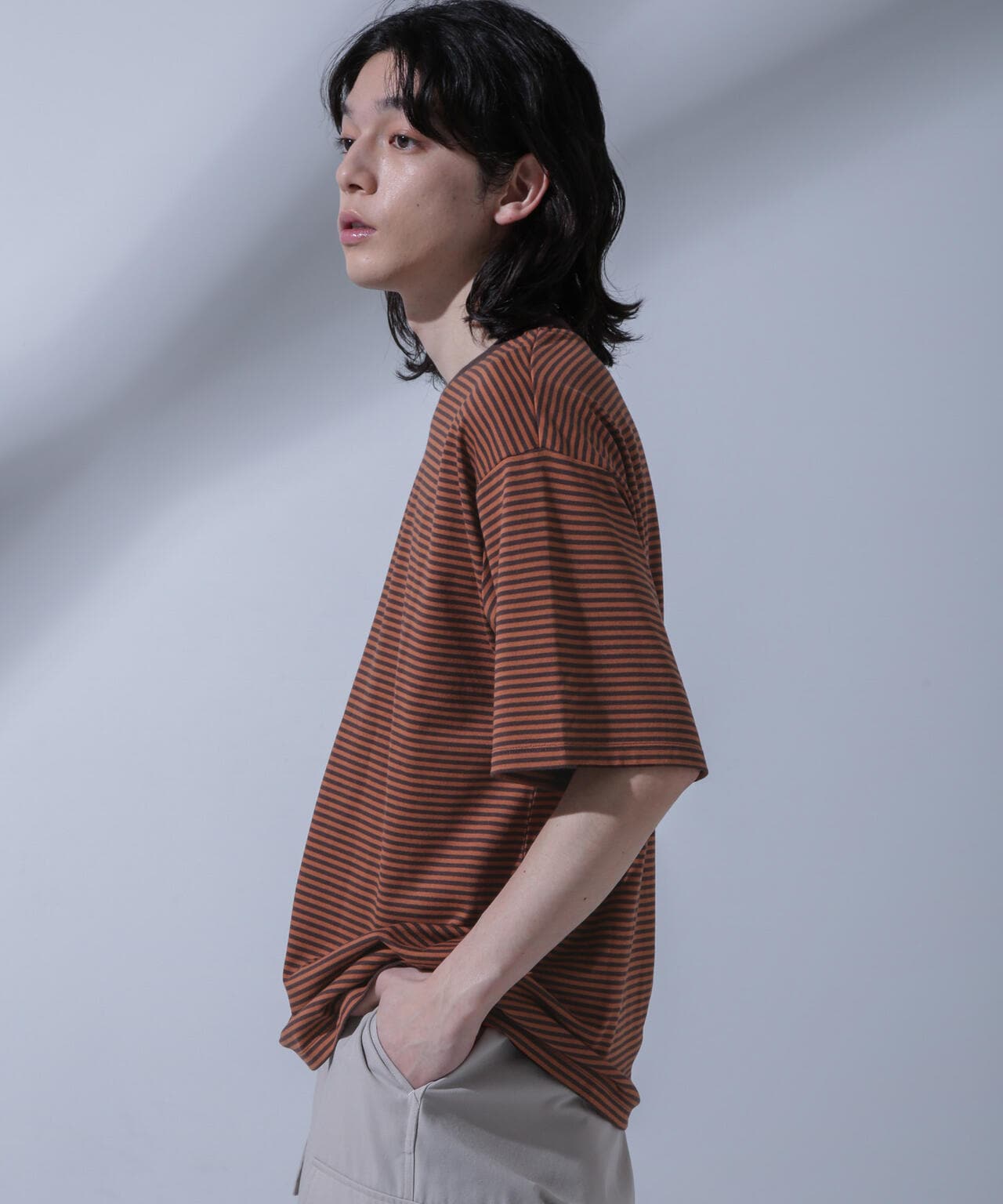 Anti Soaked(R)  汗染み防止 ボーダークルーネックTシャツ 6684124214